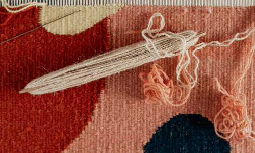 hand-woven textile in progress